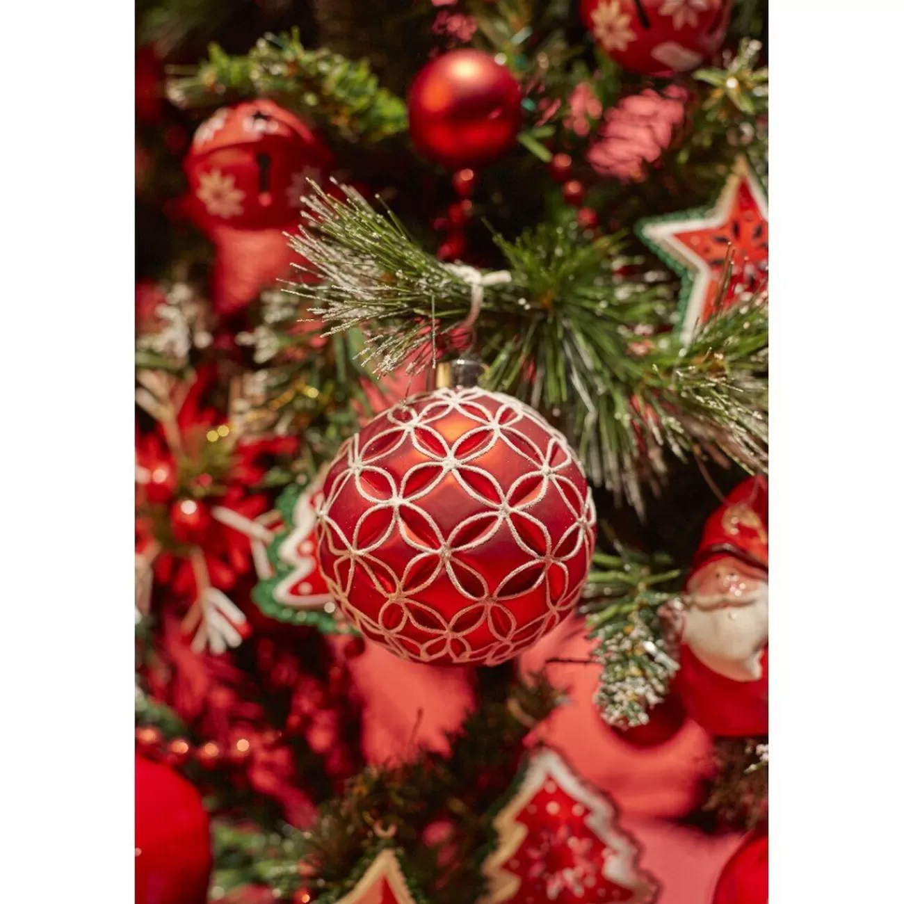 Gifi Boule de Noël en verre motif fleur arabesque< Décoration Sapin