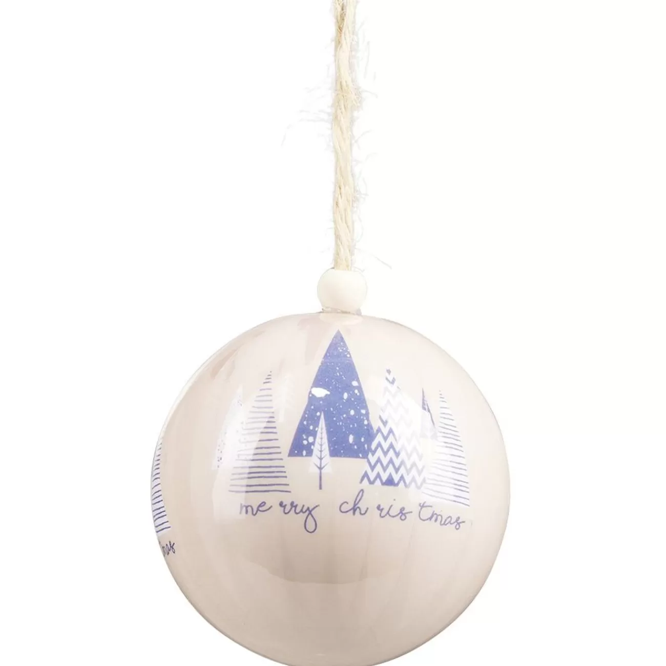 Gifi Boule de Noël motif bleu et blanc Ø8 cm< Décoration Sapin