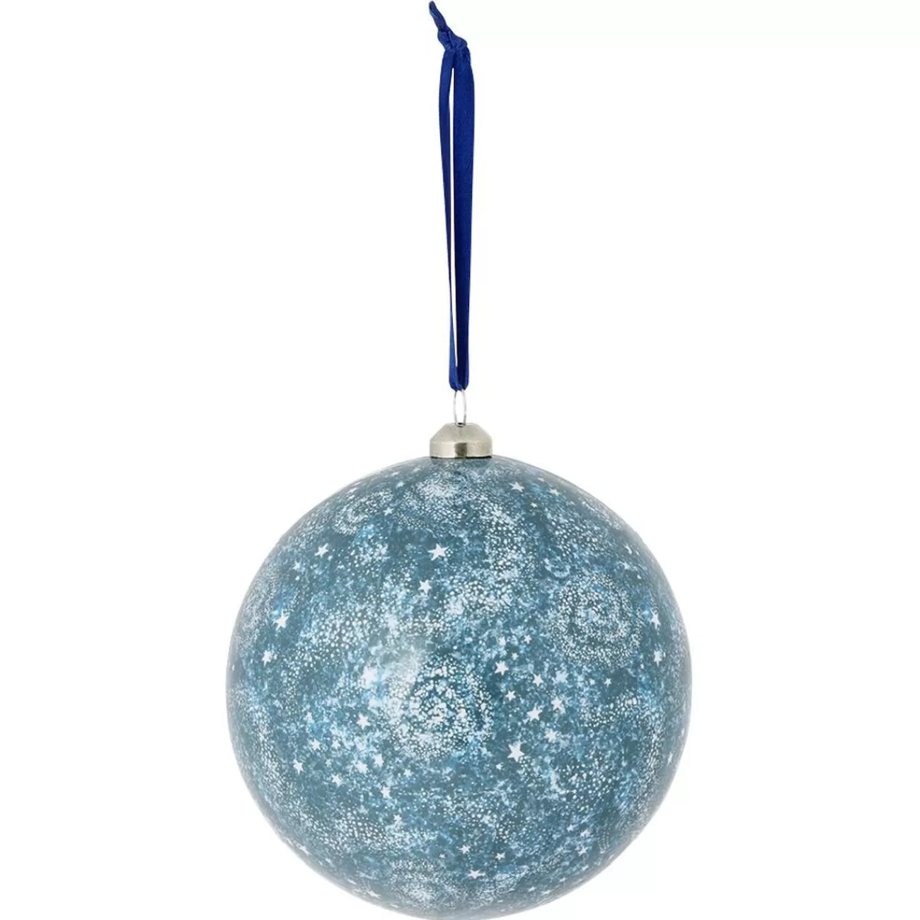 Gifi Boule de Noël motif galaxie bleu et blanc Ø8cm< Décoration Sapin