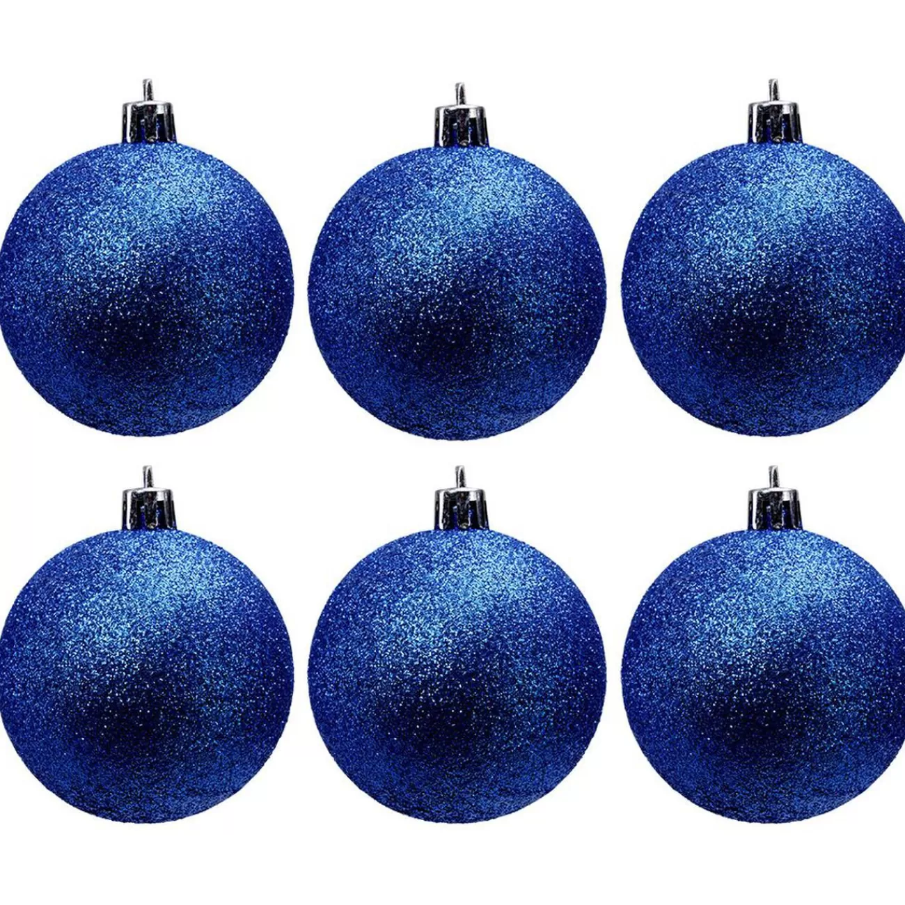 Gifi Boule de Noël pailletée bleues Ø6cm x6< Décoration Sapin