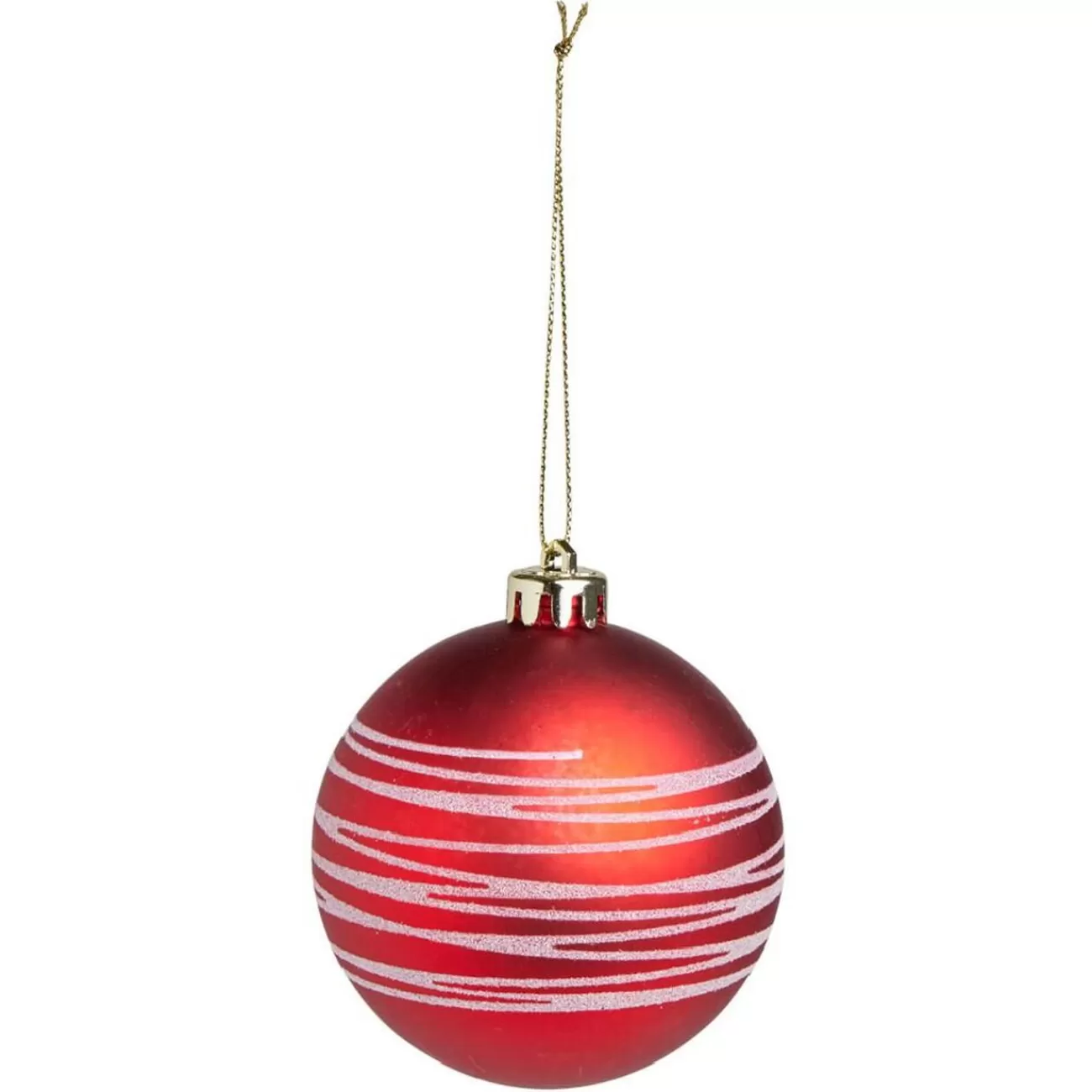 Gifi Boule de Noël rouge spirale blanc pailleté Ø8cm Fashion