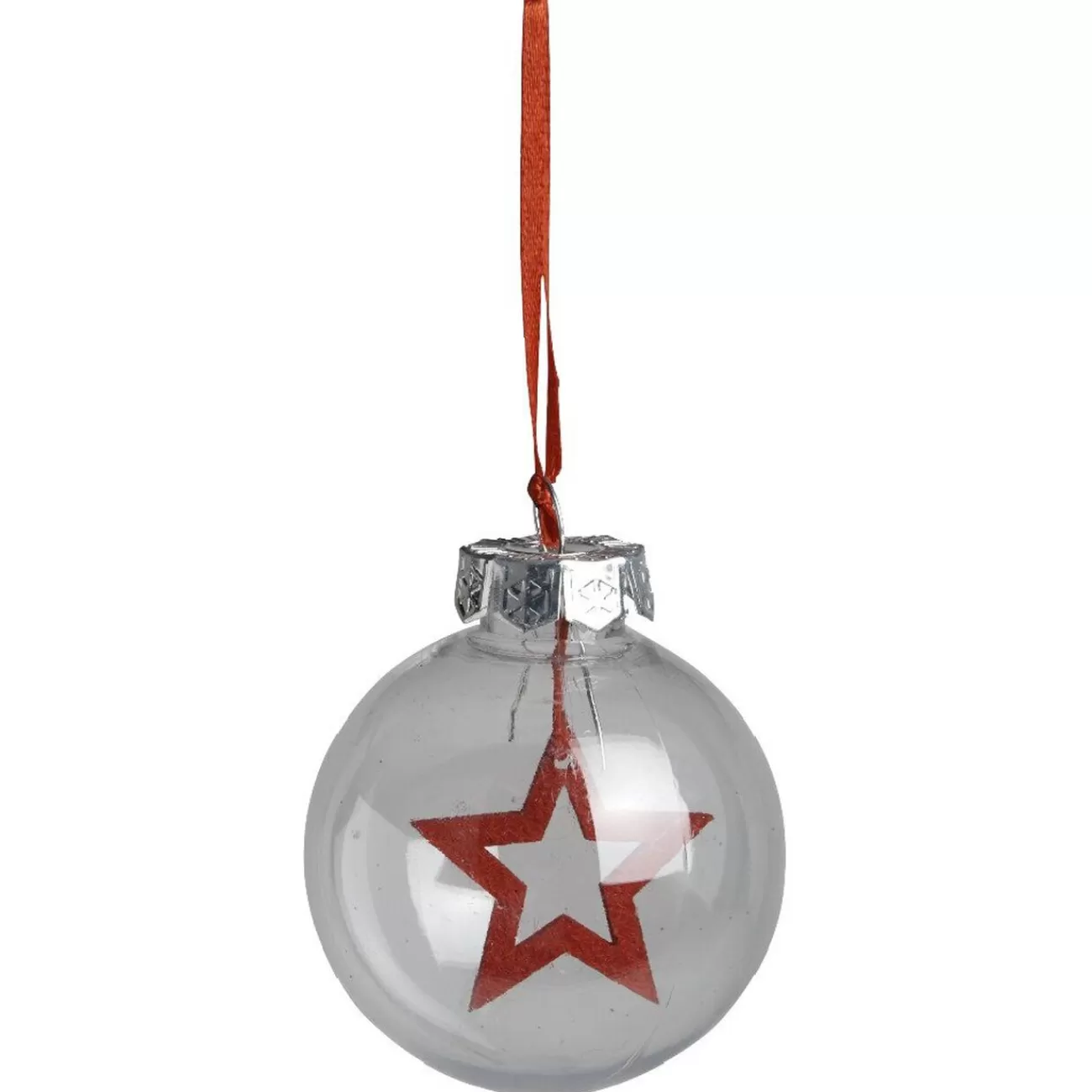 Gifi Boule de Noël transparente avec insert rouge< Décoration Sapin