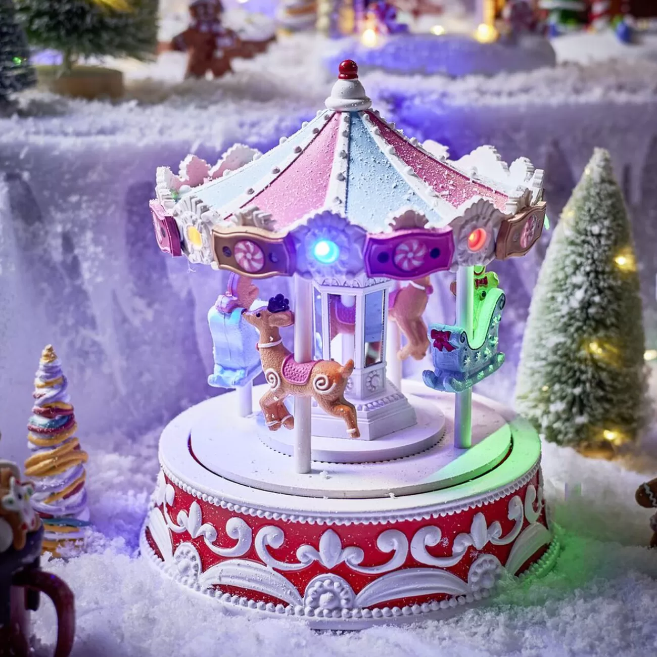 Gifi Carrousel animé, lumineux et musical Ø18,9xH22,2cm< Décoration Intérieure De Noël