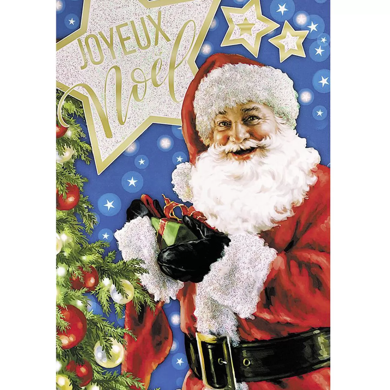 Gifi Carte Joyeux Noël motif sapin et Père Noël traditionnel< Loisirs Créatifs Et Emballage Cadeau