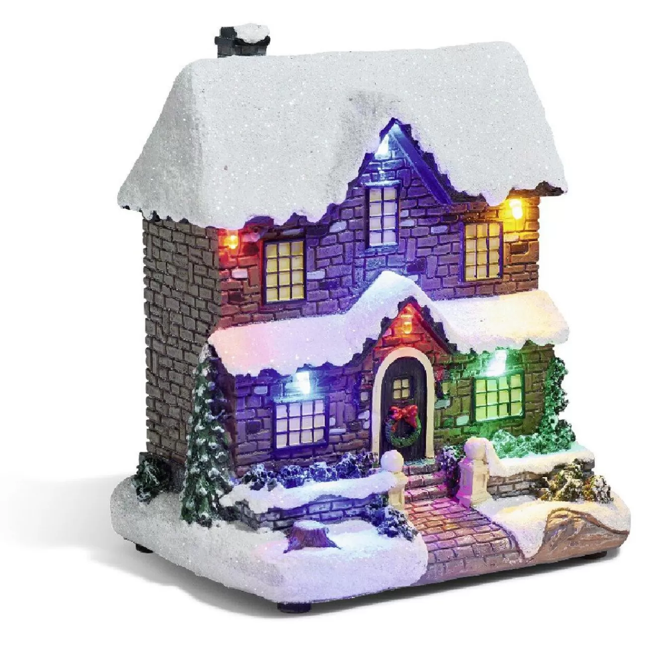 Gifi Chalet de Noël lumineux 6 LED en résine< Décoration Intérieure De Noël