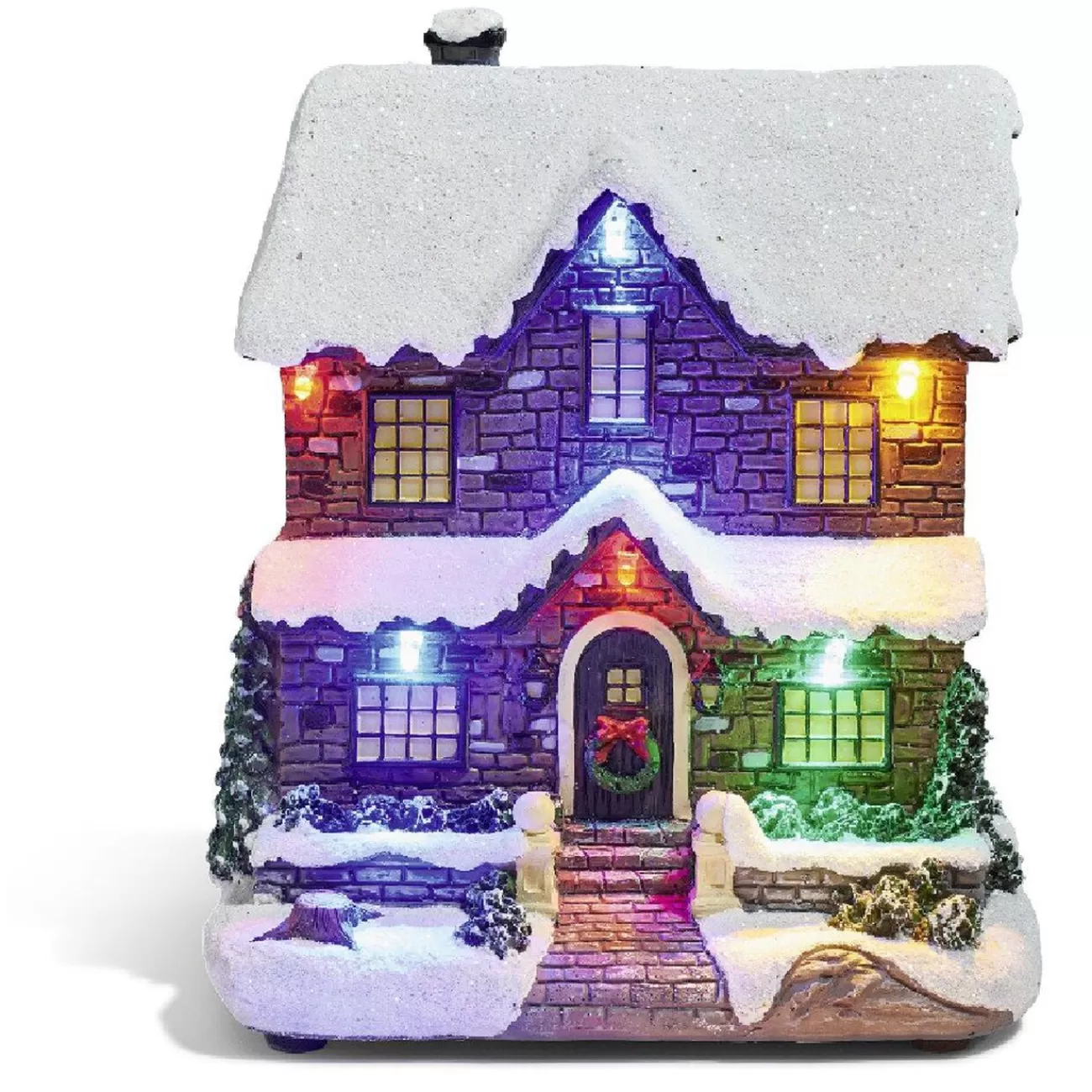 Gifi Chalet de Noël lumineux 6 LED en résine< Décoration Intérieure De Noël