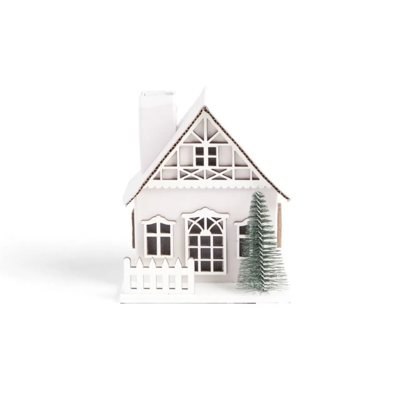 Gifi Chalet de Noël lumineux H11cm rouge ou blanc< Décoration Intérieure De Noël