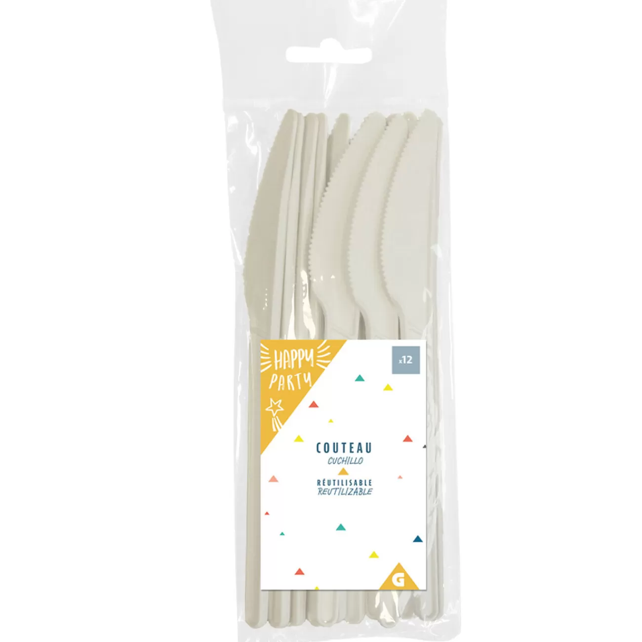 Gifi Couteau plastique blanc x12 Cheap