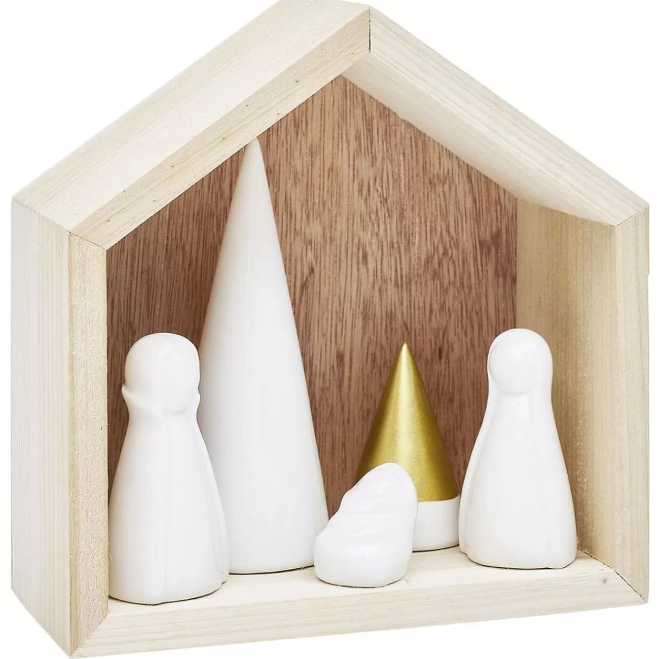 Gifi Crèche céramique et bois H15,5cm< Décoration Intérieure De Noël