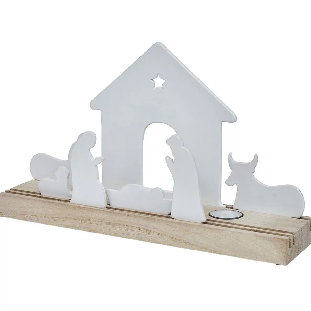 Gifi Crèche céramique et bois H22,5cm< Décoration Intérieure De Noël