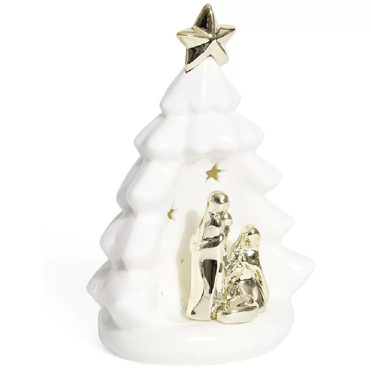 Gifi Crèche sapin céramique lumineuse H20,3cm< Décoration Intérieure De Noël