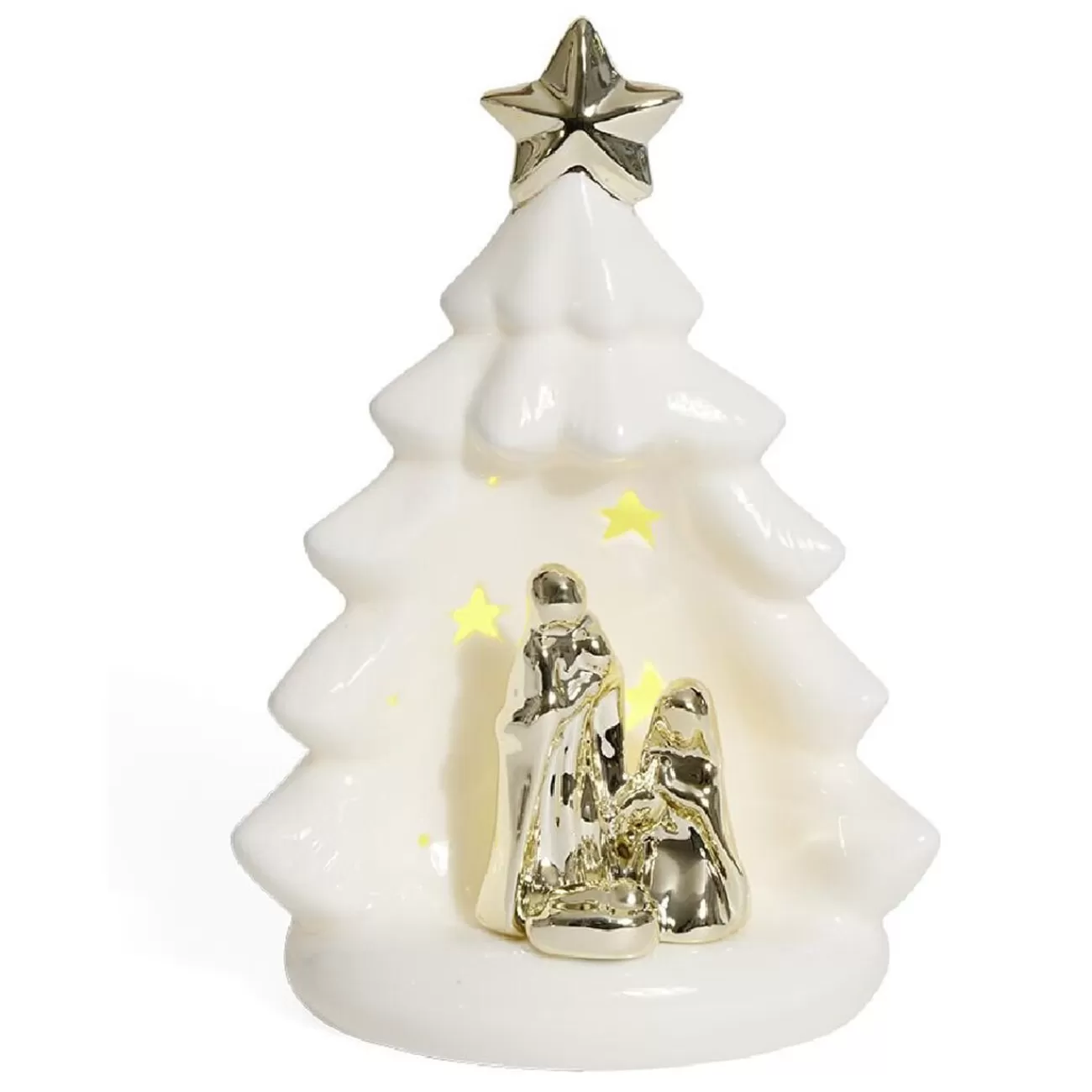 Gifi Crèche sapin céramique lumineuse H20,3cm< Décoration Intérieure De Noël