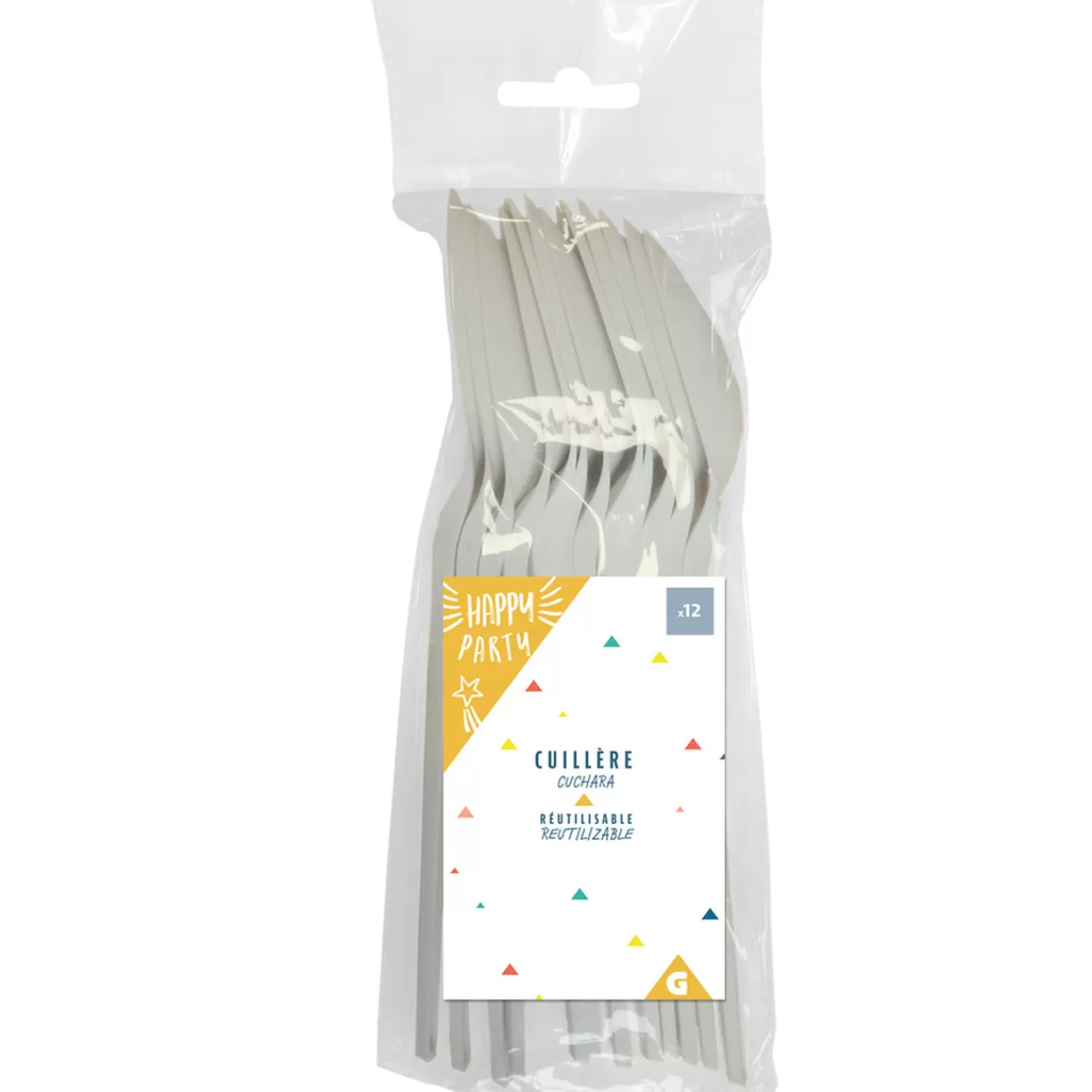 Gifi Cuillère à soupe plastique blanc x12 Best