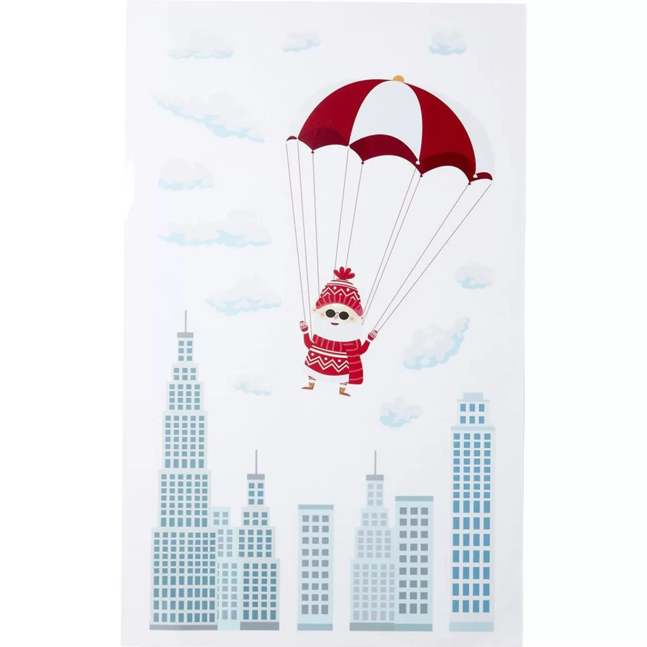 Gifi Déco fenêtre électrostatique Père Noël en parachute L33x57 cm< Décoration De Fenêtre