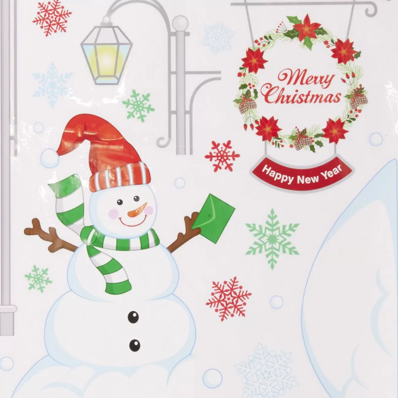 Gifi Déco fenêtre sticker électrostatique bonhomme de neige Merry Christmas< Décoration De Fenêtre