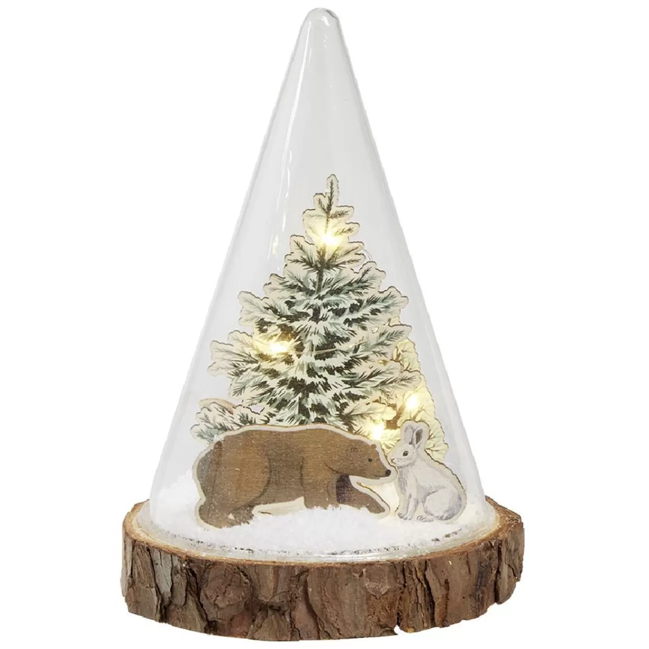 Gifi Déco LED champêtre à poser verre et bois marron< Décoration Intérieure De Noël