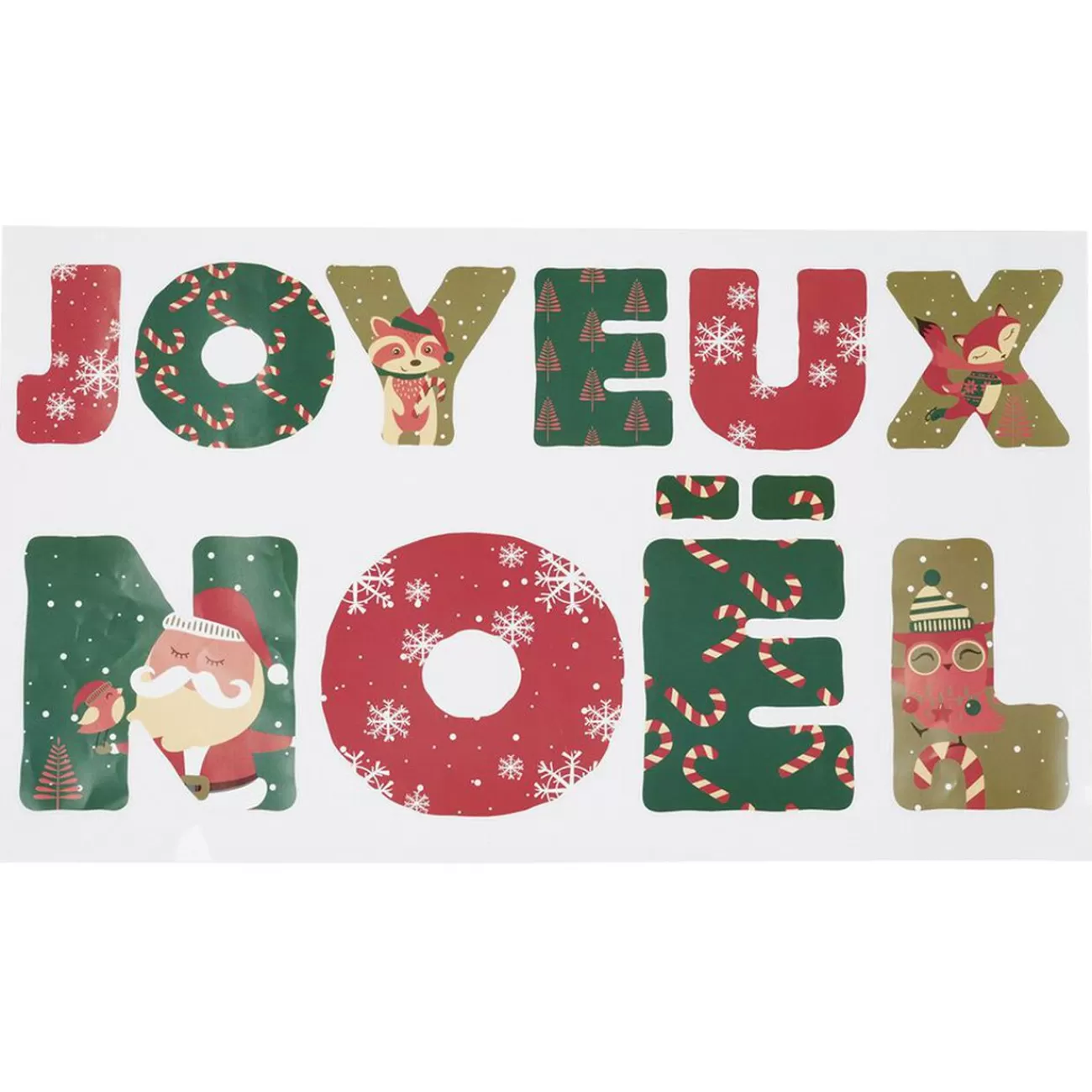 Gifi Décoration de Noël électrostatique Joyeux Noël< Décoration De Fenêtre