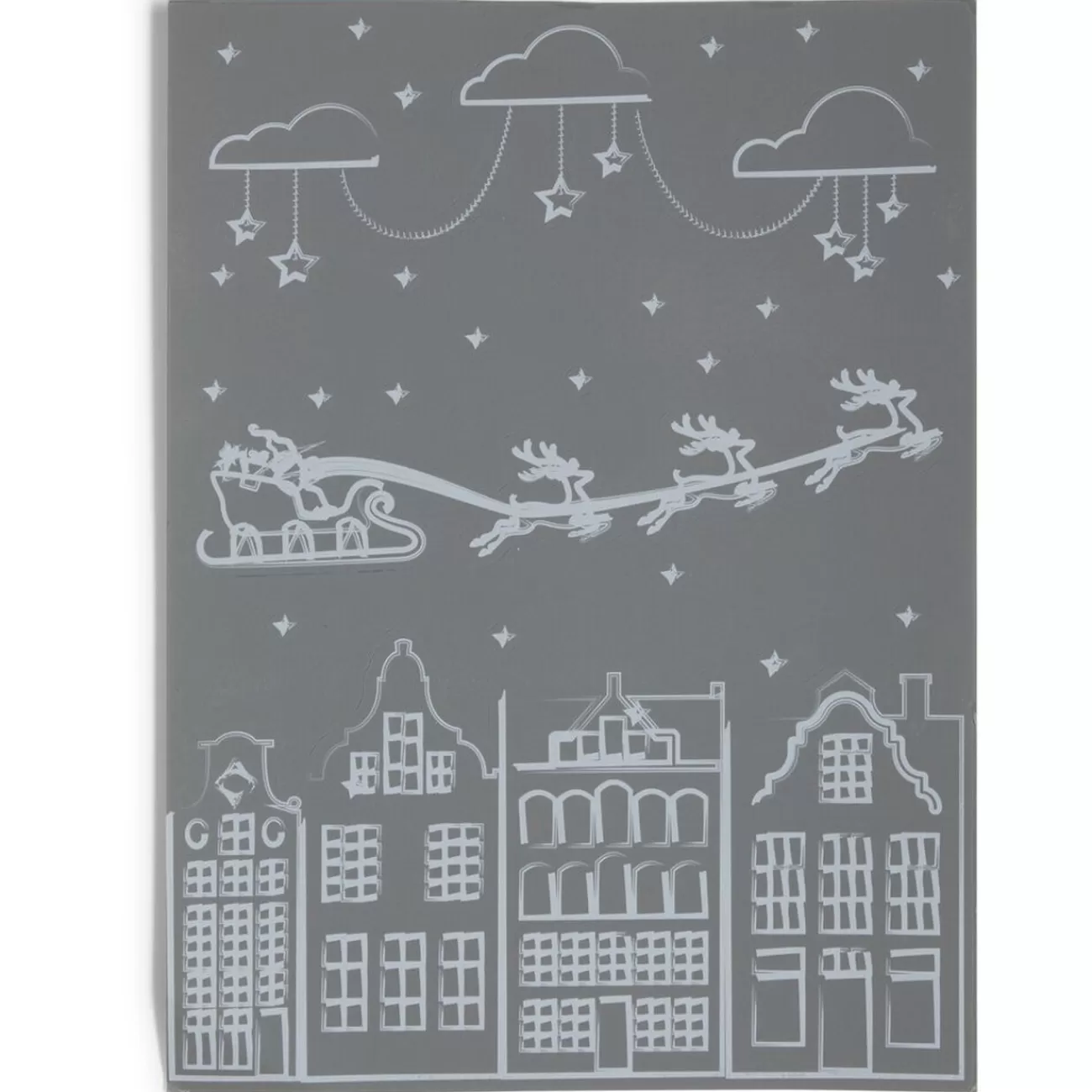 Gifi Décoration fenêtre Noël électrostatique dessin blanc< Décoration De Fenêtre