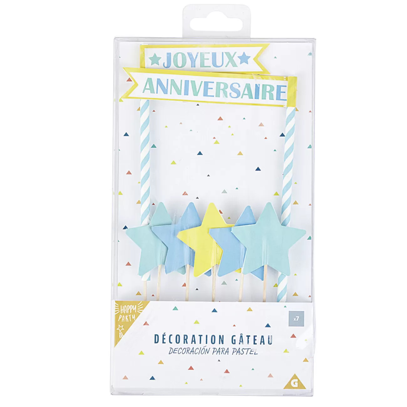 Gifi Décoration gâteau Joyeux anniversaire et étoiles Sale