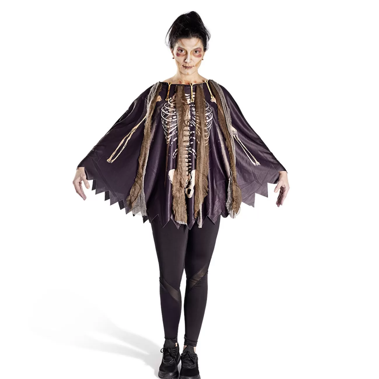 Gifi Déguisement adulte Halloween squelette poncho - Taille unique Online