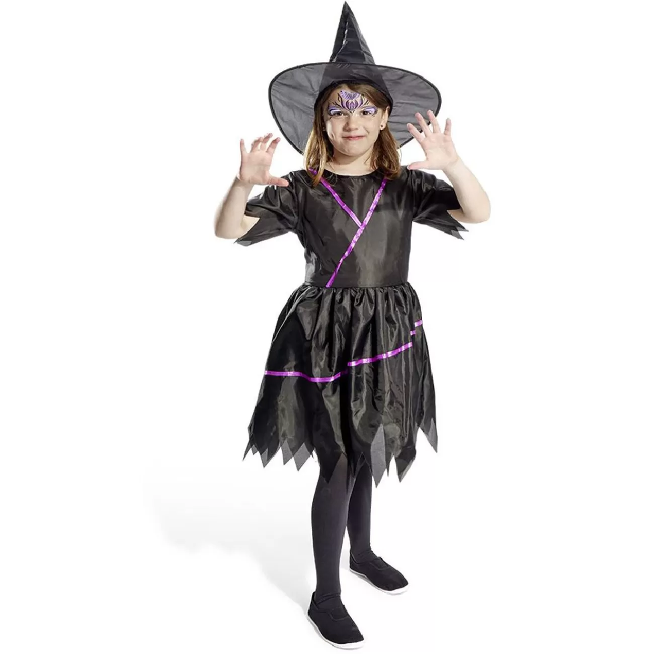 Gifi Déguisement enfant Halloween sorcière robe chapeau 11/14ans Cheap