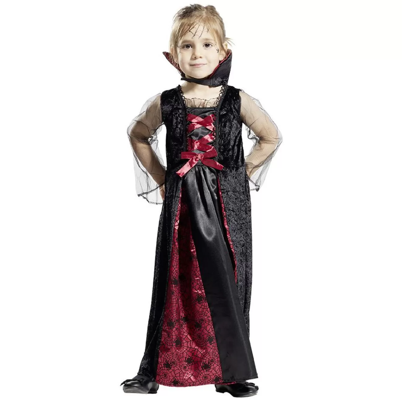 Gifi Déguisement enfant Halloween vampire robe noir et rouge 11/14ans Sale