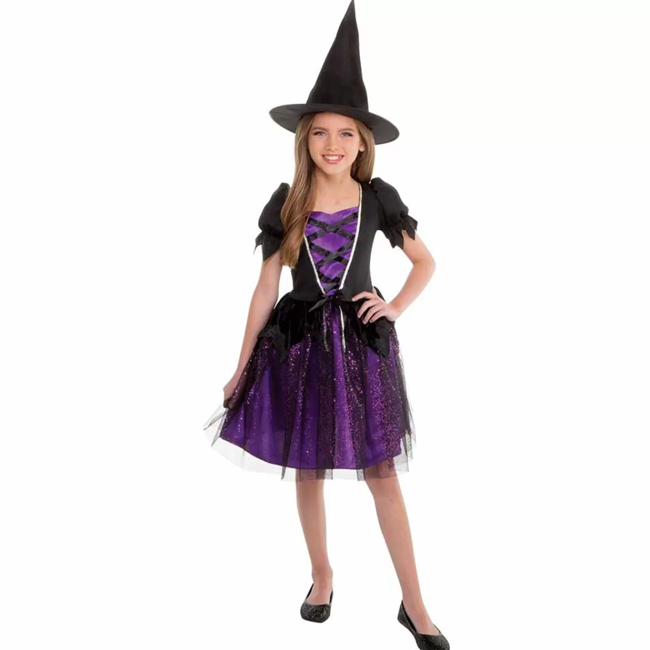 Gifi Déguisement sorcière Halloween noir et violet 11/14 ans Hot