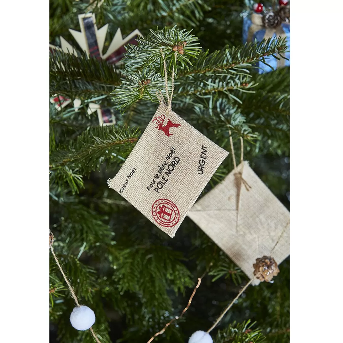 Gifi Enveloppe en jute à suspendre Noël Nature< Décoration Sapin