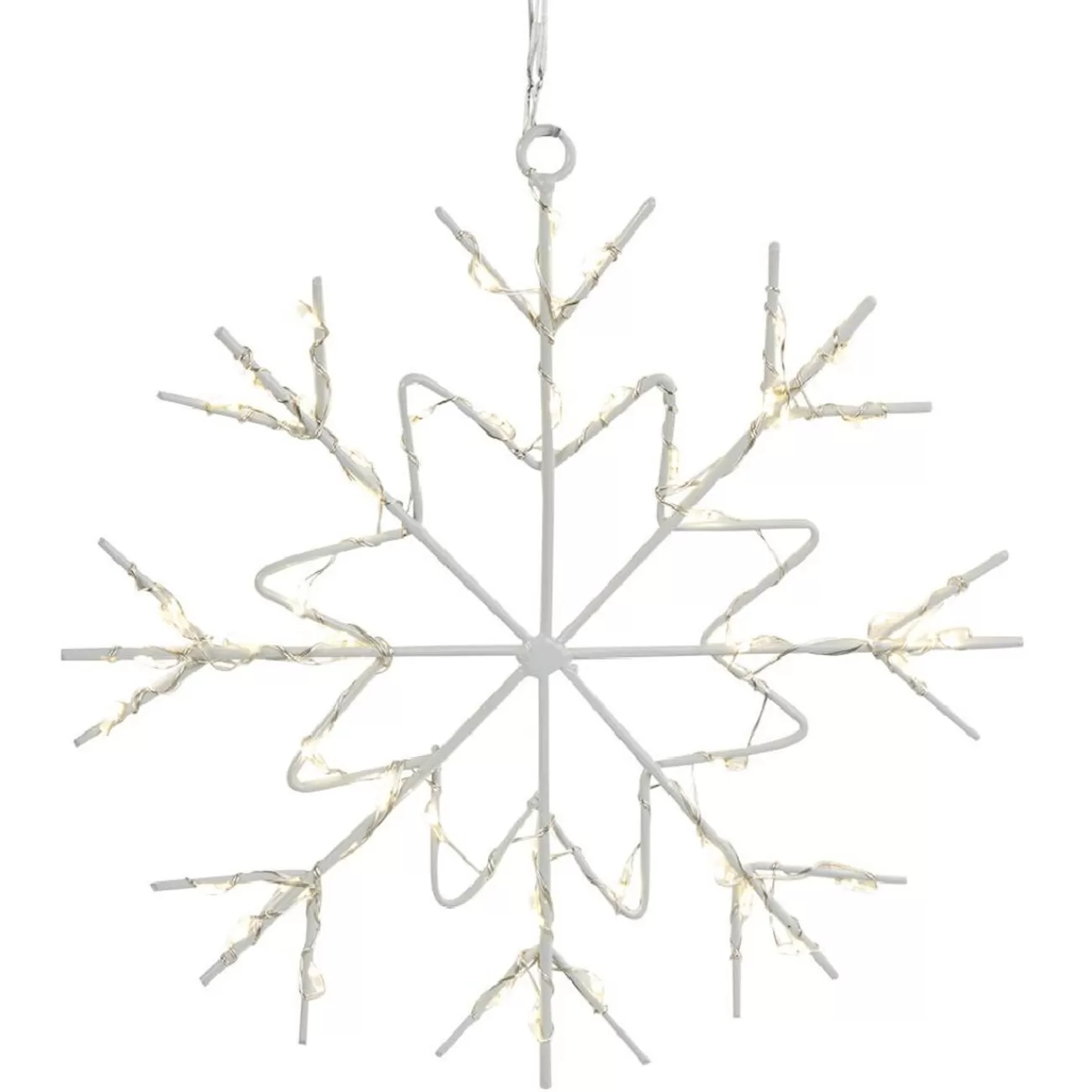 Gifi Flocon de Noël lumineux 55LED blanc chaud H20cm< Décoration Extérieure De Noël