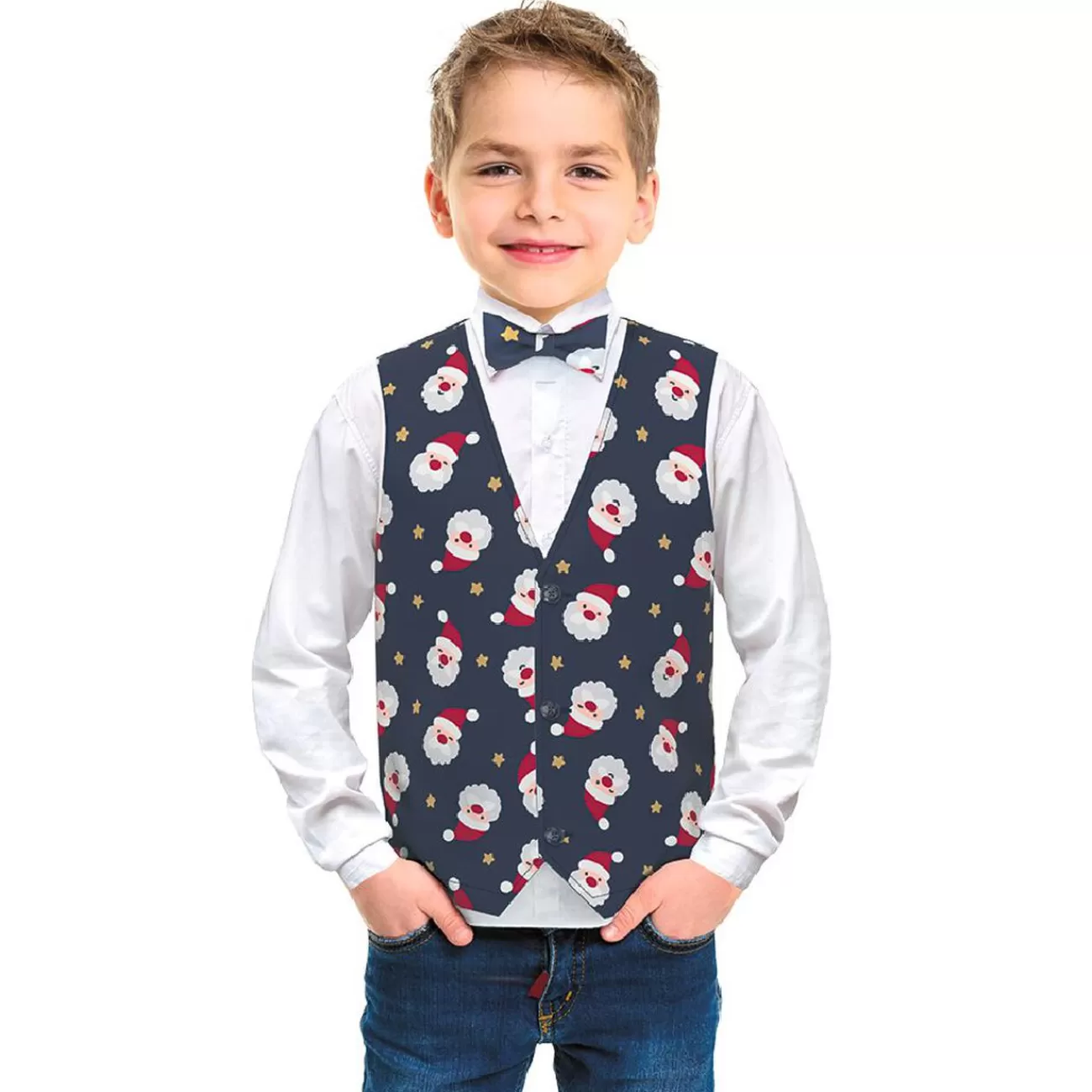 Gifi Gilet et noeud papillon de Noël enfant 6/8 ans< Déguisement Et Tenue De Noël