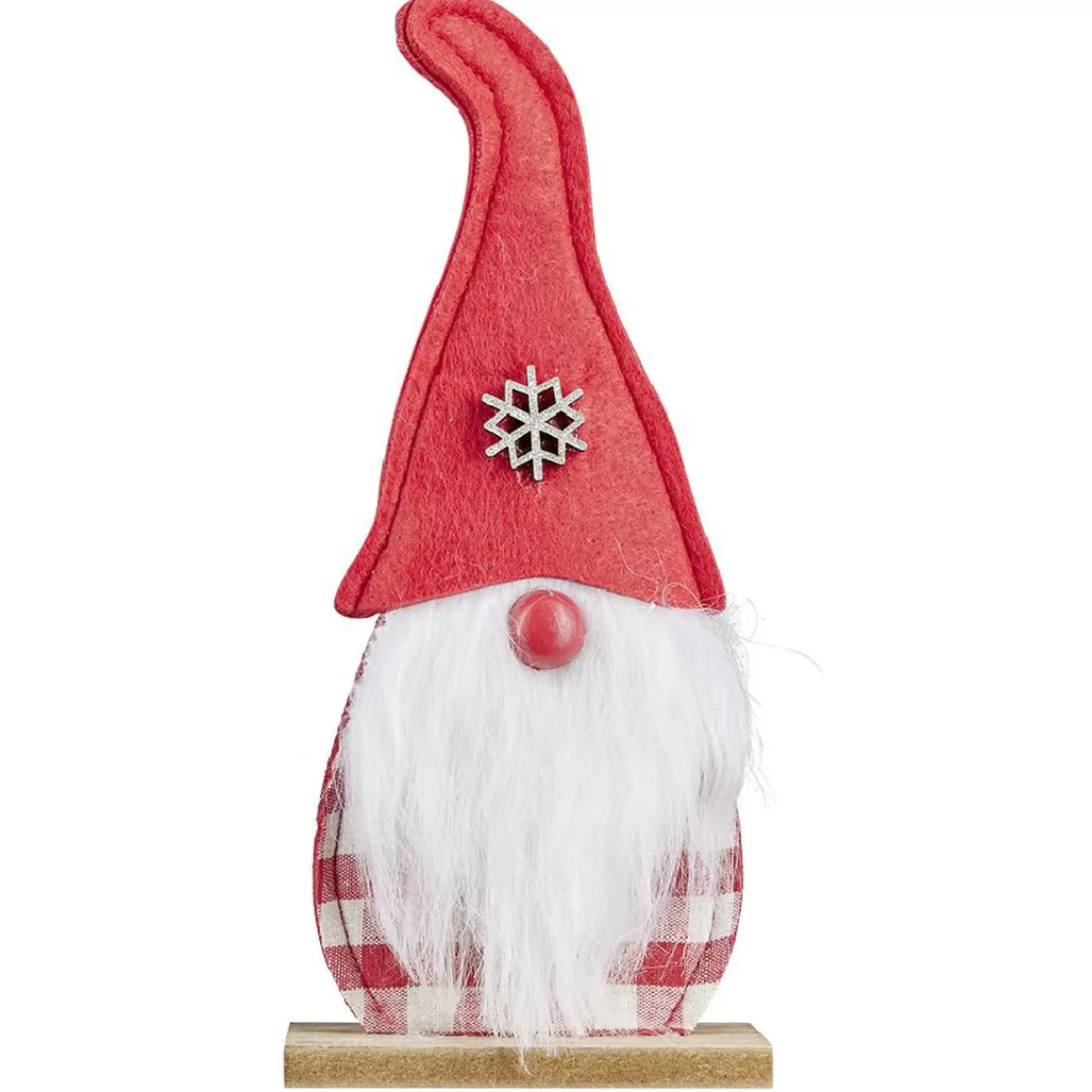 Gifi Gnome à poser en bois rouge et blanc L10,5xl4,5xH24cm< Décoration Intérieure De Noël