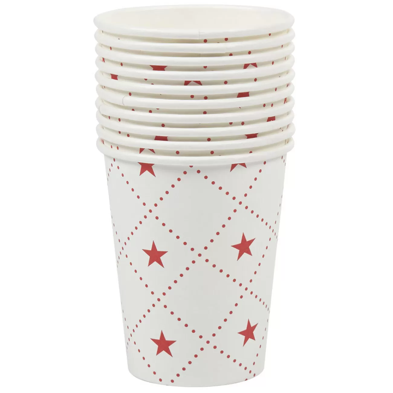 Gifi Gobelet en carton blanc motifs étoiles rouges x10 Outlet