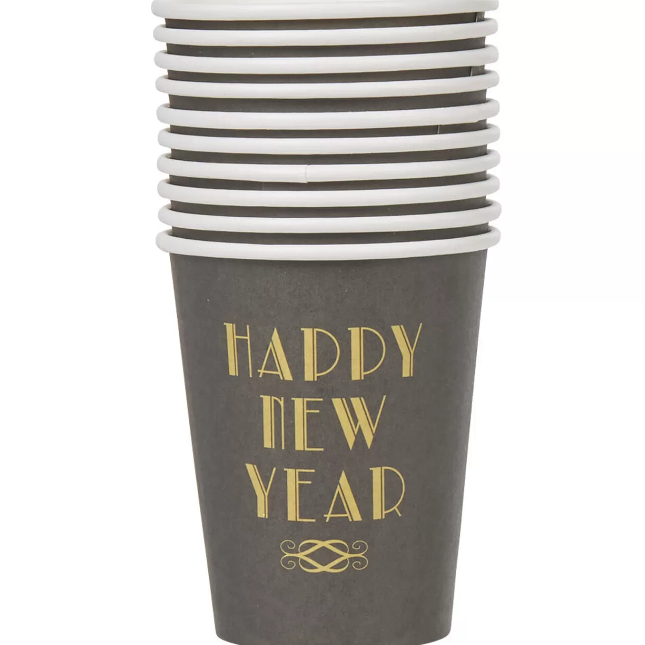 Gifi Gobelet jetable noir design Happy New year x10 Online