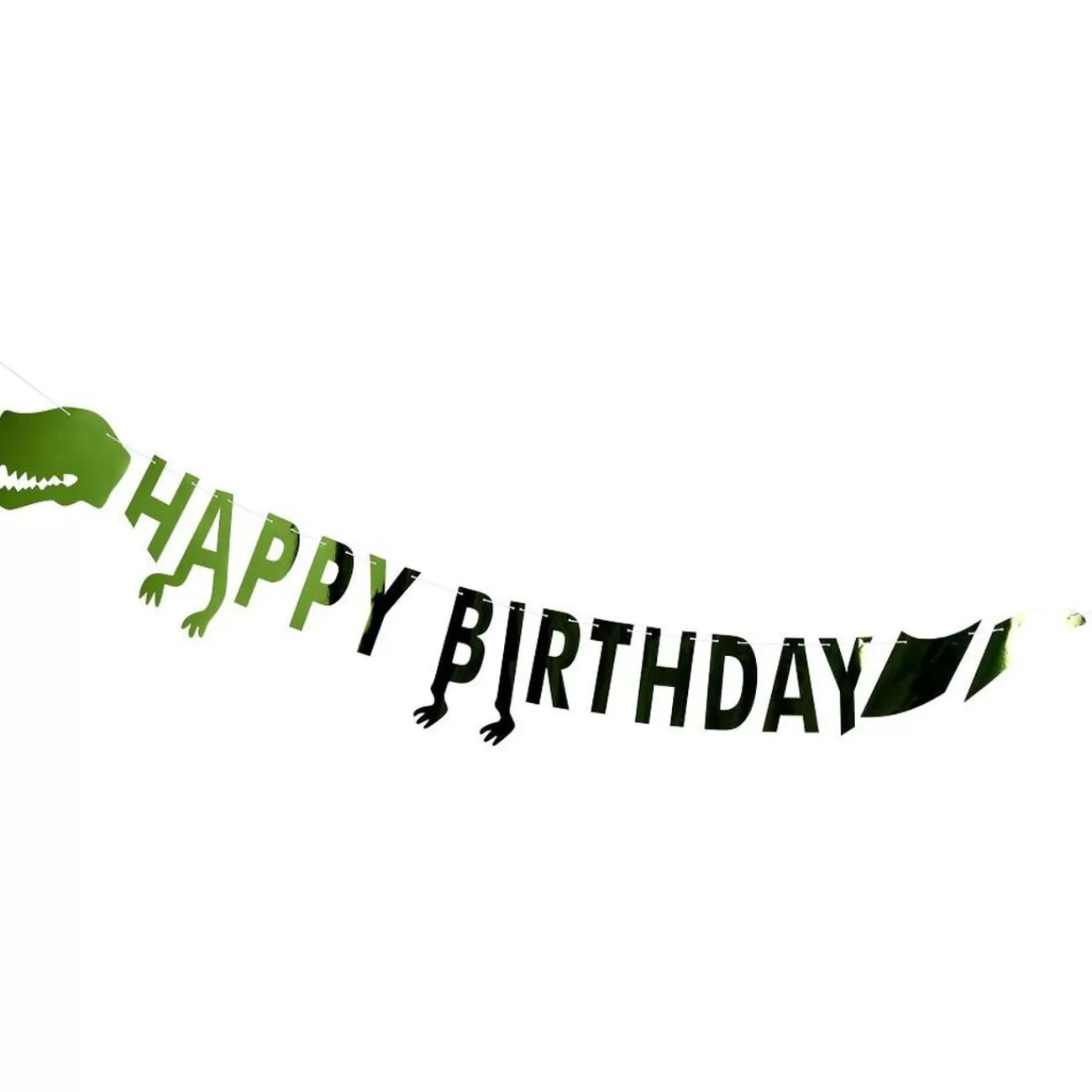 Gifi Guirlande anniversaire Happy Birthday dinosaure aluminium vert 2,5m Flash Sale