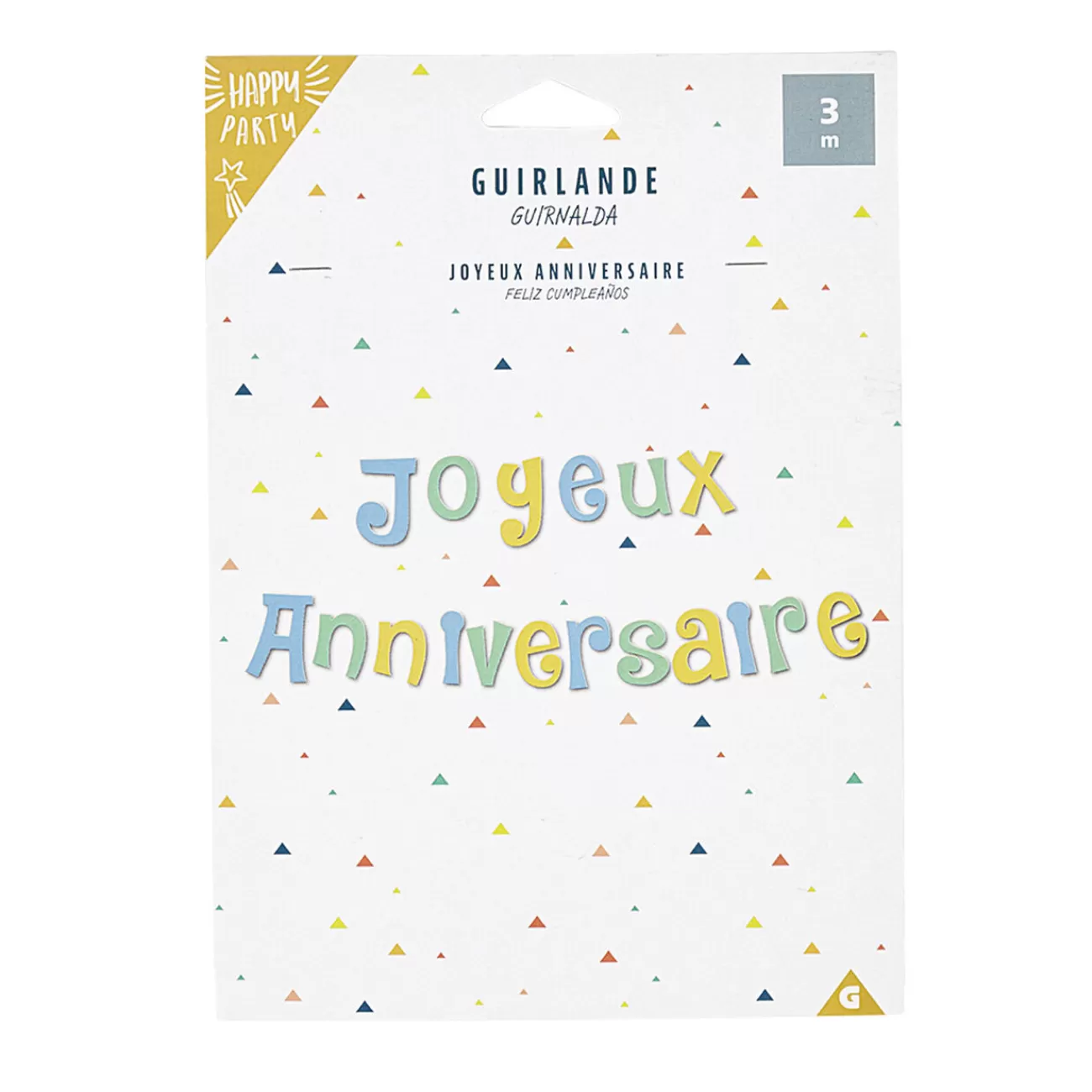 Gifi Guirlande Joyeux anniversaire bleu, vert et jaune Shop