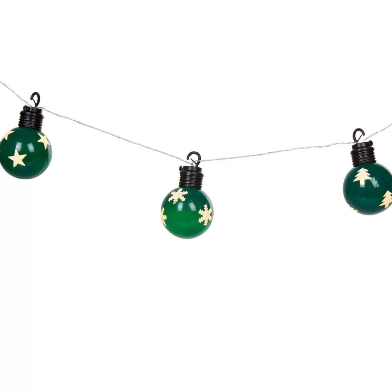 Gifi Guirlande lumineuse boules vertes motifs étoiles L. 2,25 m< Décoration Extérieure De Noël