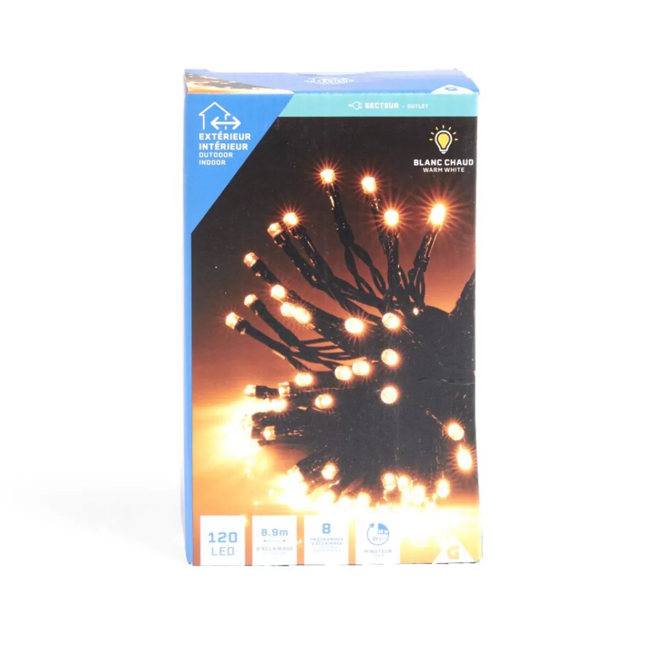 Gifi Guirlande lumineuse extérieur 120LED blanc chaud 8,9m< Décoration Extérieure De Noël