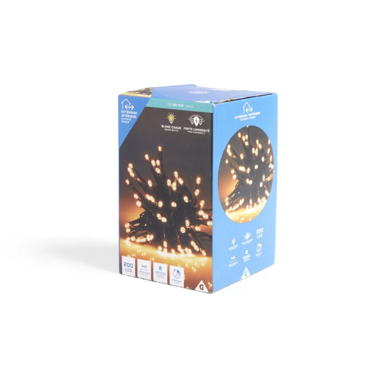 Gifi Guirlande lumineuse extérieur 200LED cluster blanc chaud 4m< Décoration Extérieure De Noël