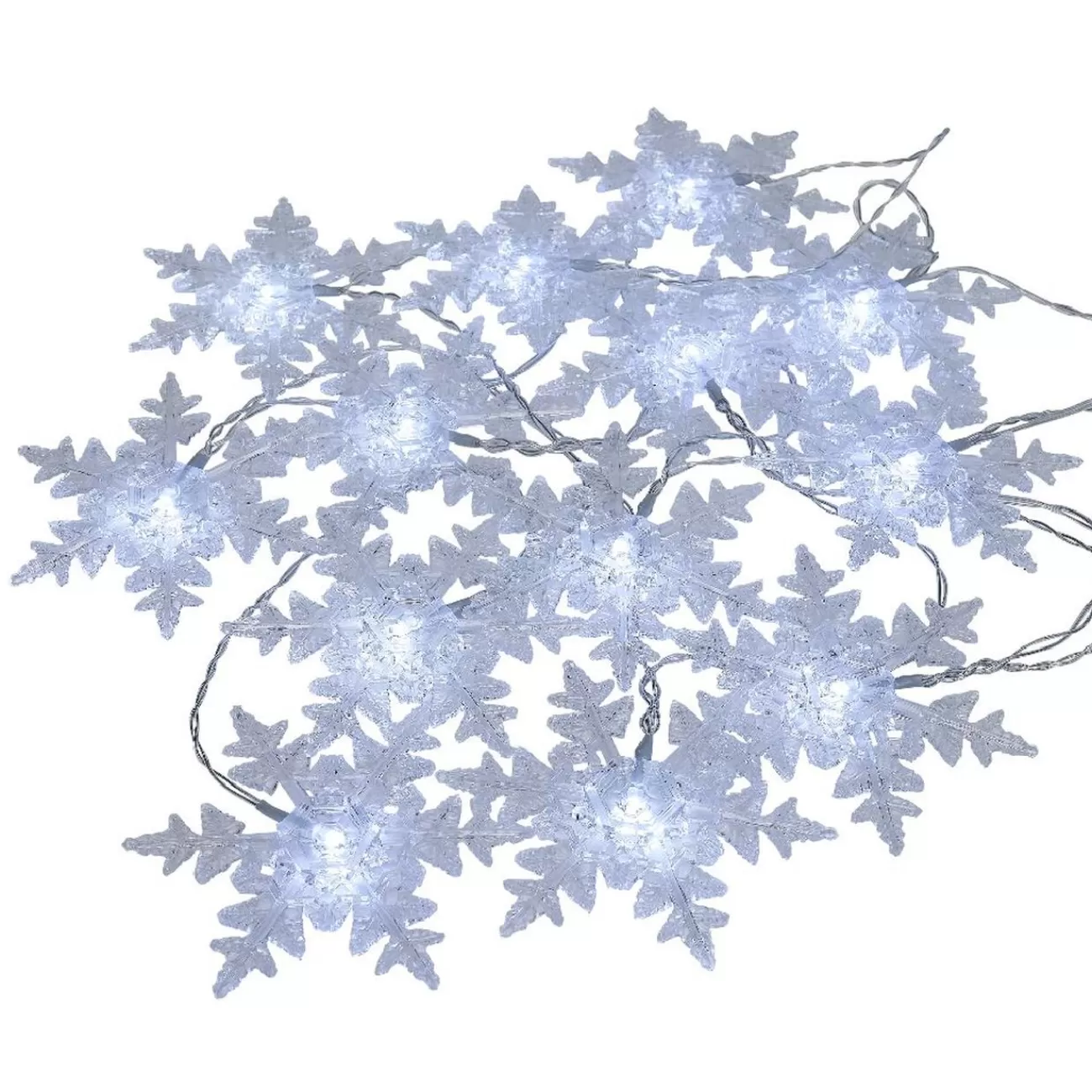 Gifi Guirlande lumineuse solaire flocon 23LED blanc froid 5,8m< Décoration Extérieure De Noël