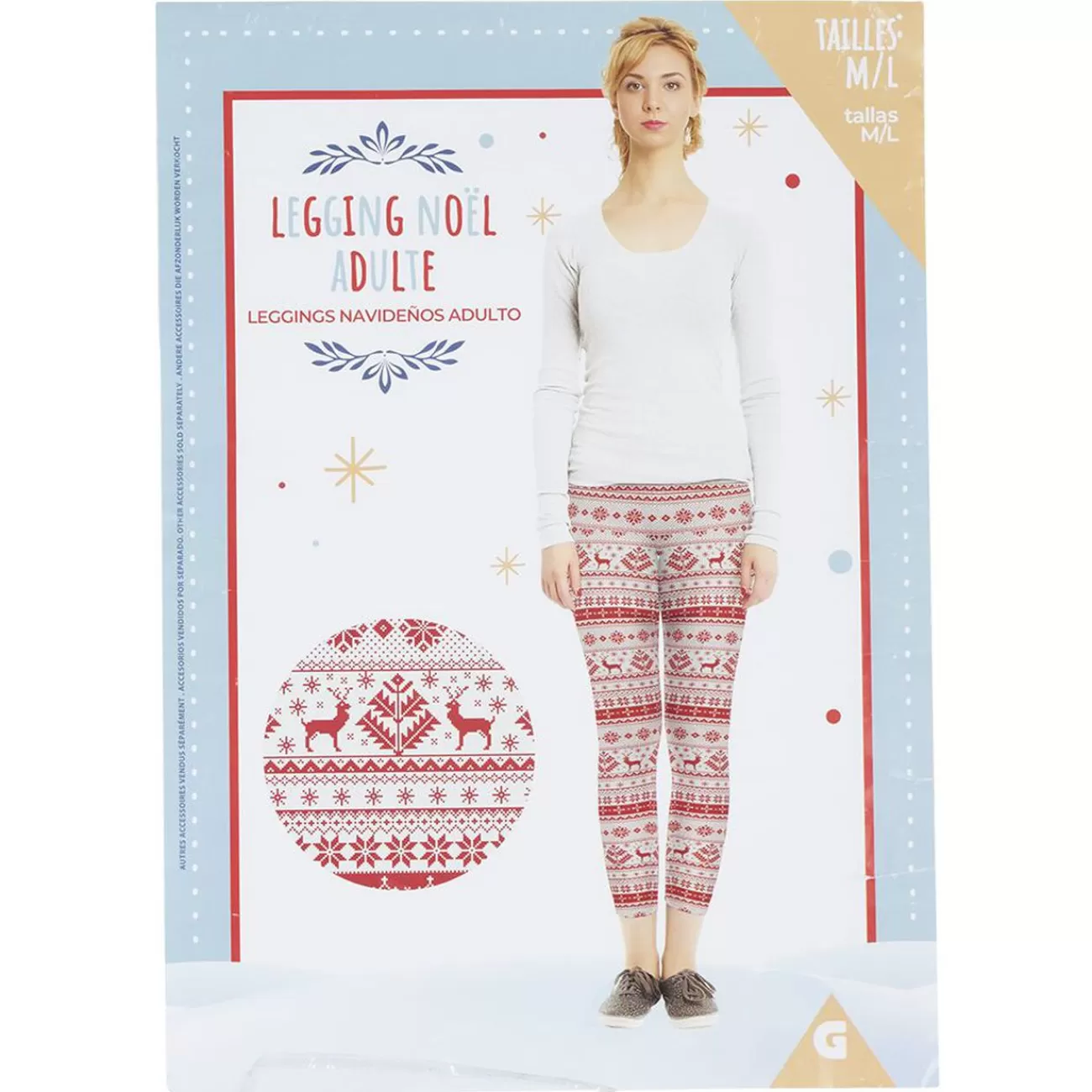 Gifi Legging de Noël adulte Taille M/L< Déguisement Et Tenue De Noël