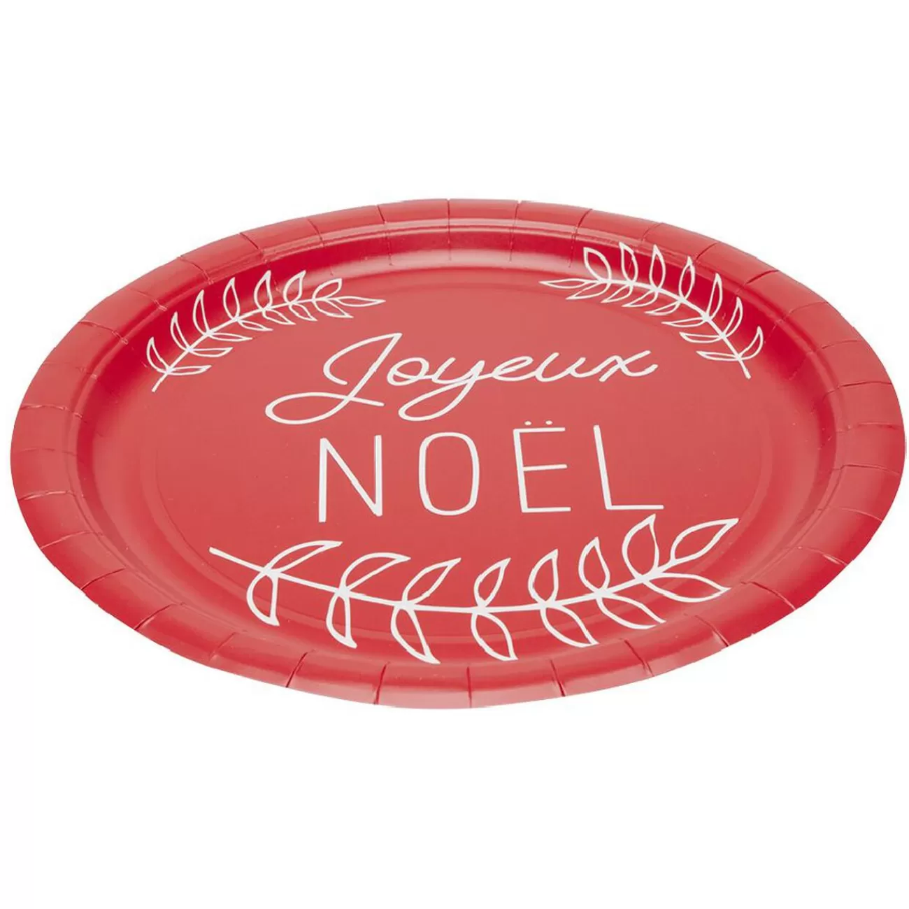 Gifi Lot de 10 assiettes en carton rouge "Joyeux Noël" Flash Sale