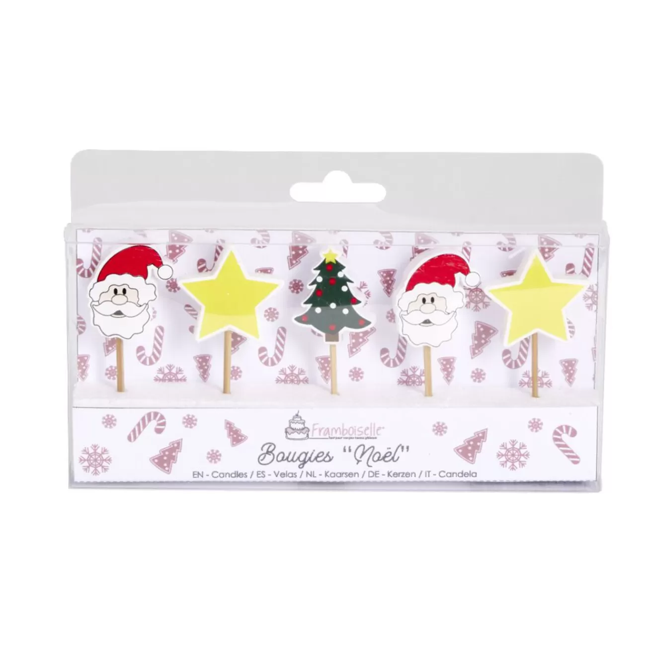 Gifi Lot de 5 bougies de Noël pour gâteau Hot