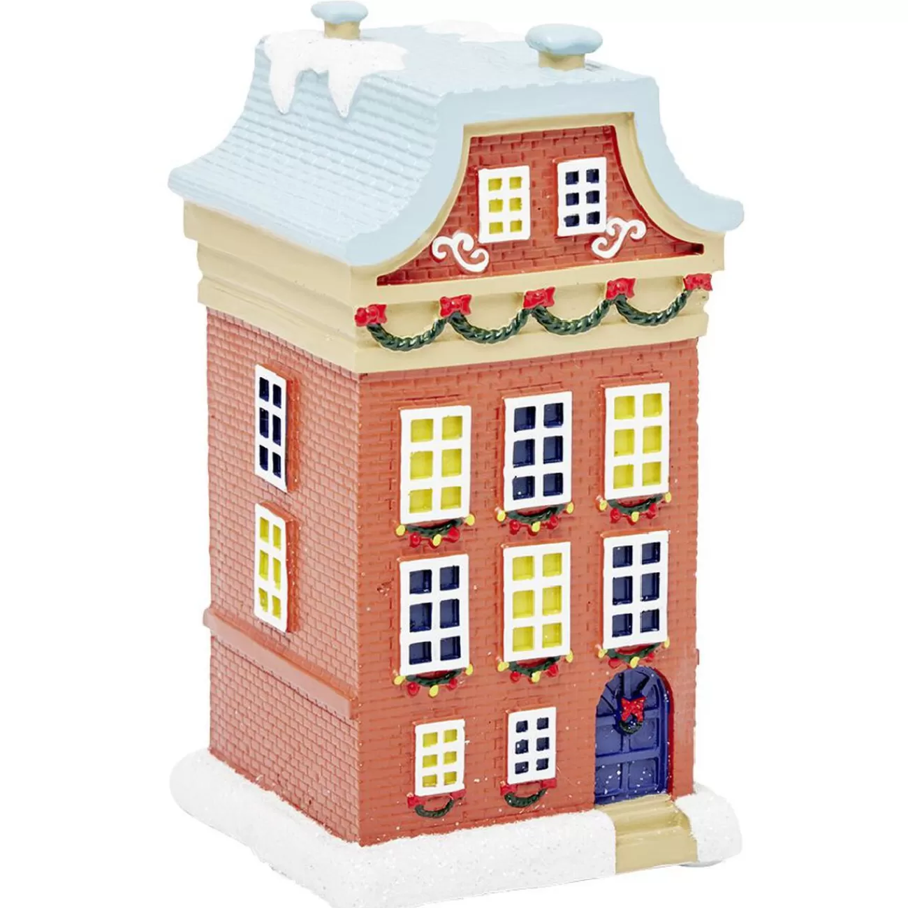 Gifi Maison lumineuse de Noël nordique rouge H15,3cm< Décoration Intérieure De Noël