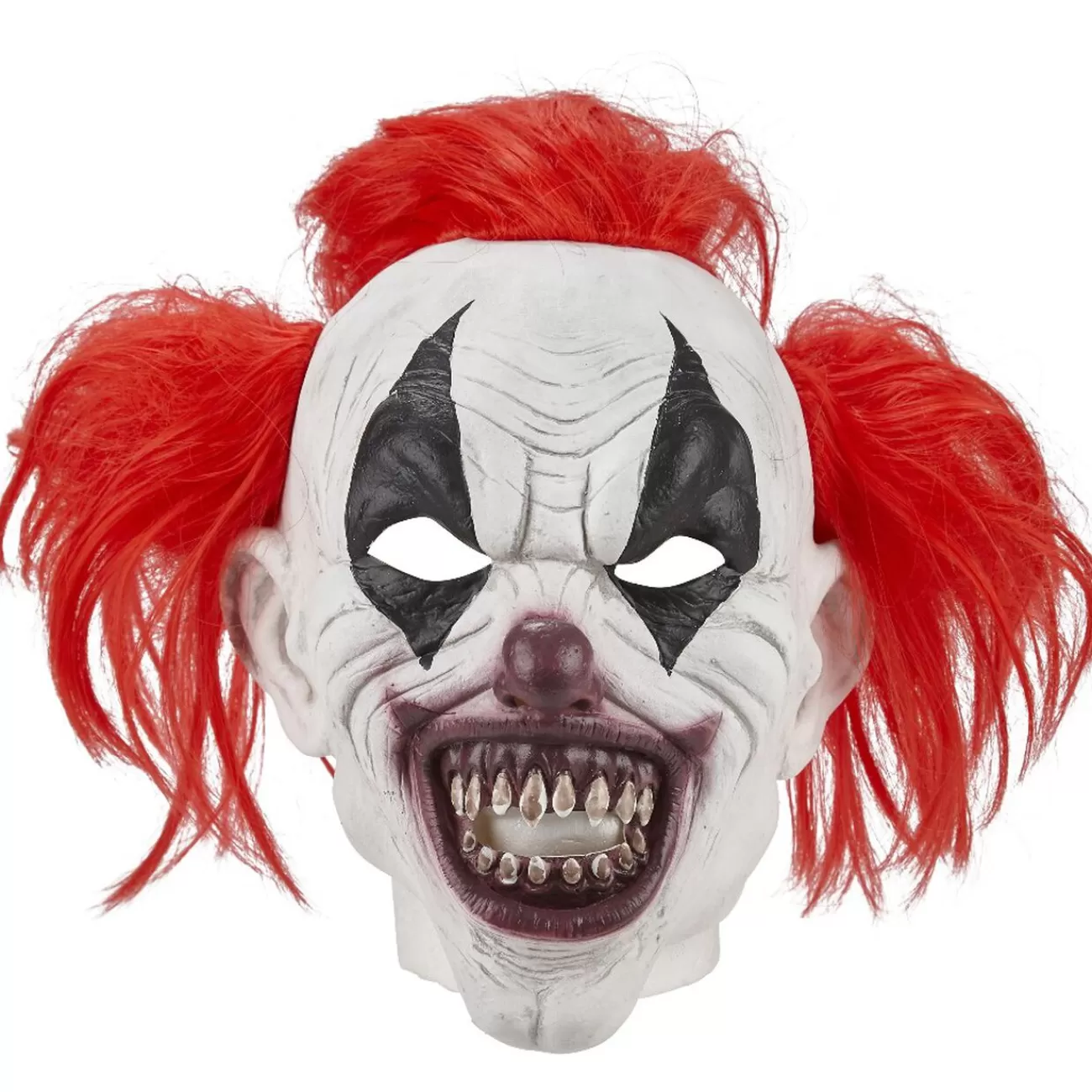 Gifi Masque adulte Halloween clown latex blanc avec cheveux rouges Discount