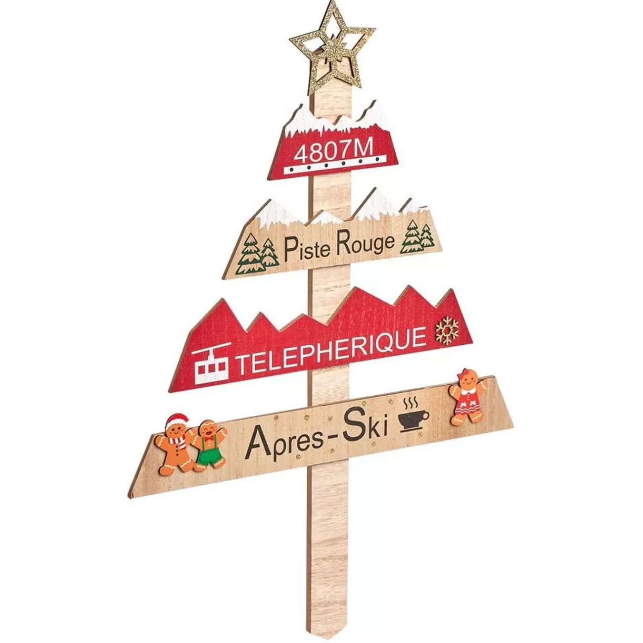 Gifi Pancarte Sapin de Noël en bois H60cm< Décoration Extérieure De Noël