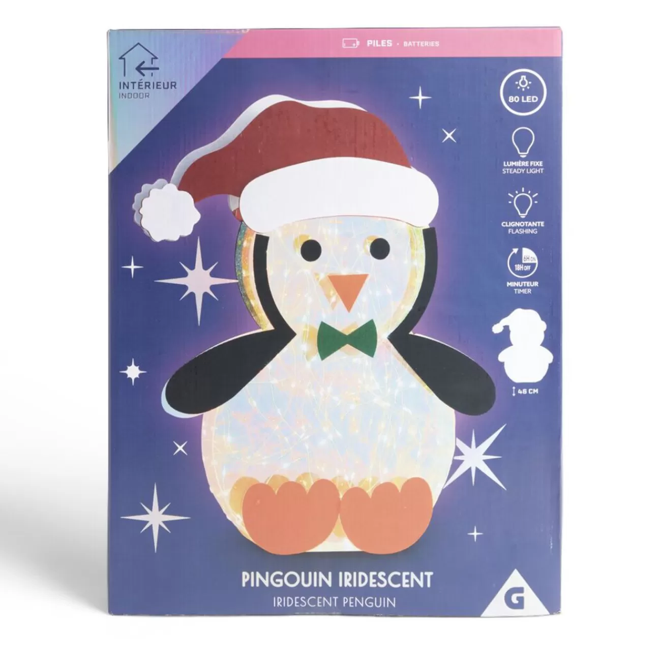 Gifi Pingouin lumineux 80LED H46cm< Décoration Intérieure De Noël