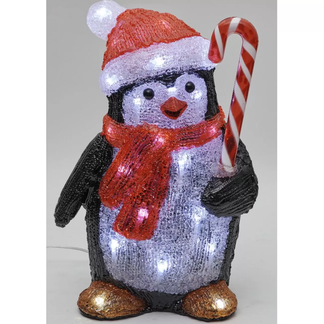 Gifi Pingouin skieur lumineux 30 LED avec sucre d'orge< Décoration Extérieure De Noël