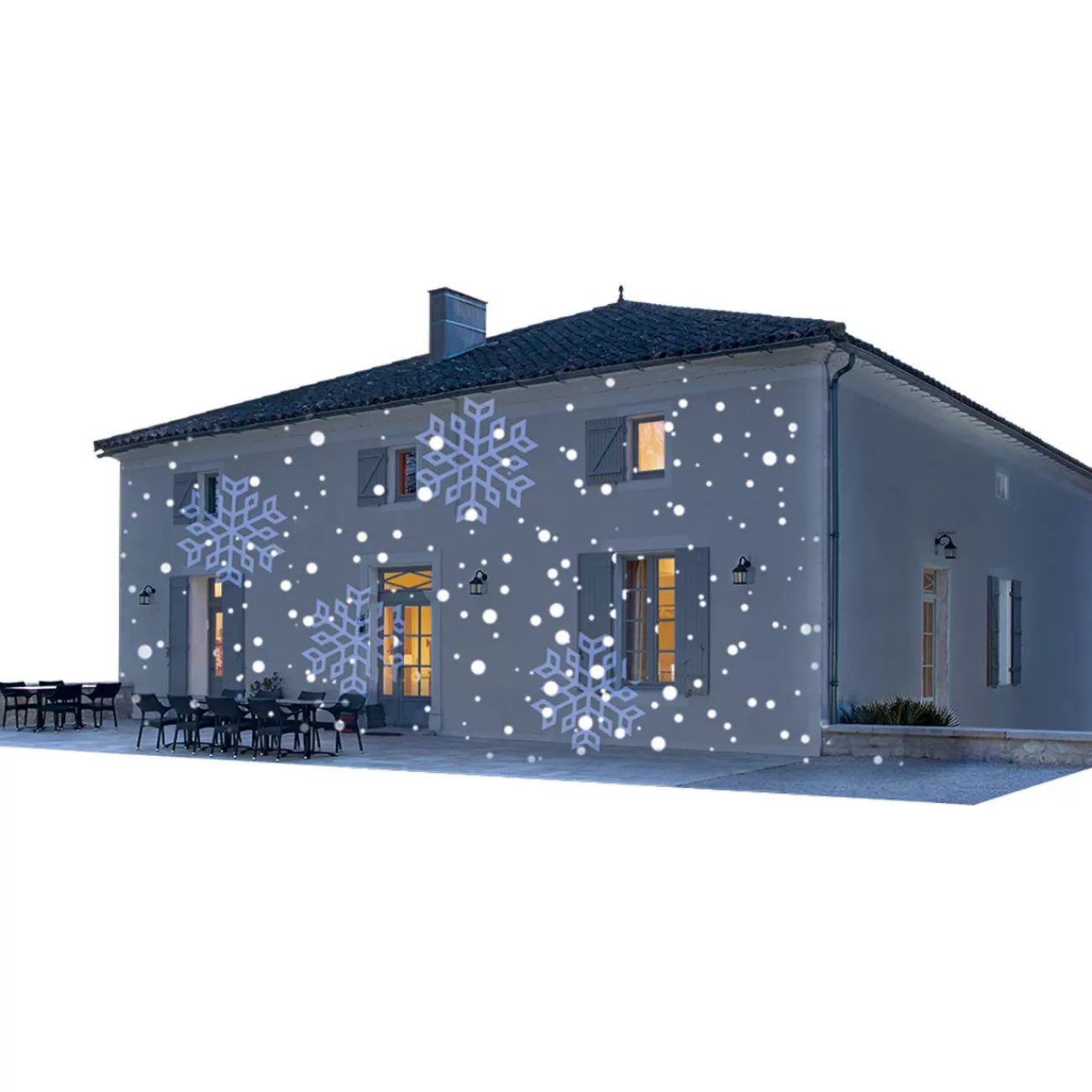 Gifi Projecteur LED 9 motifs flocons étoiles animé et fixe< Décoration Extérieure De Noël