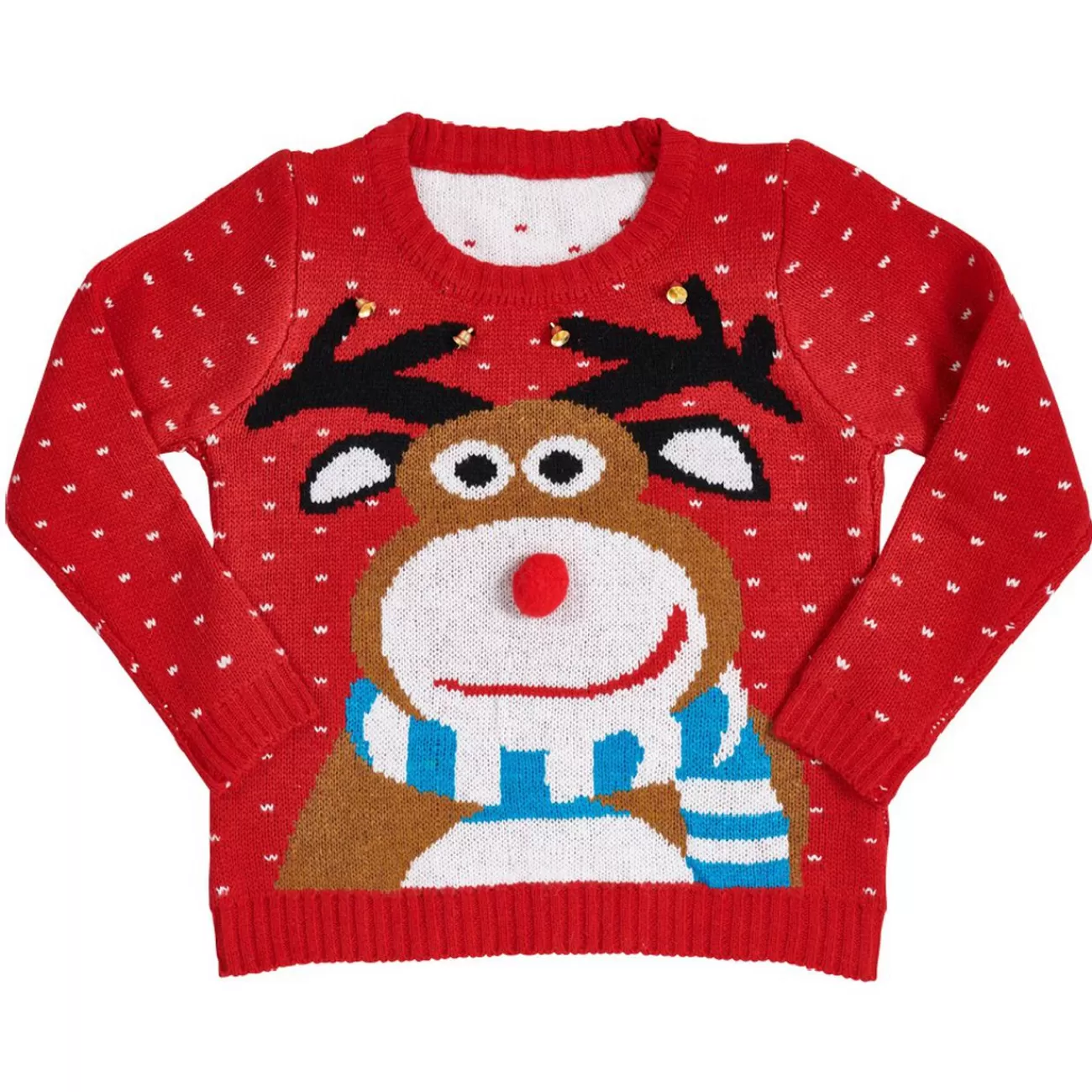 Gifi Pull de Noël fantaisie enfant rouge ou noir< Déguisement Et Tenue De Noël