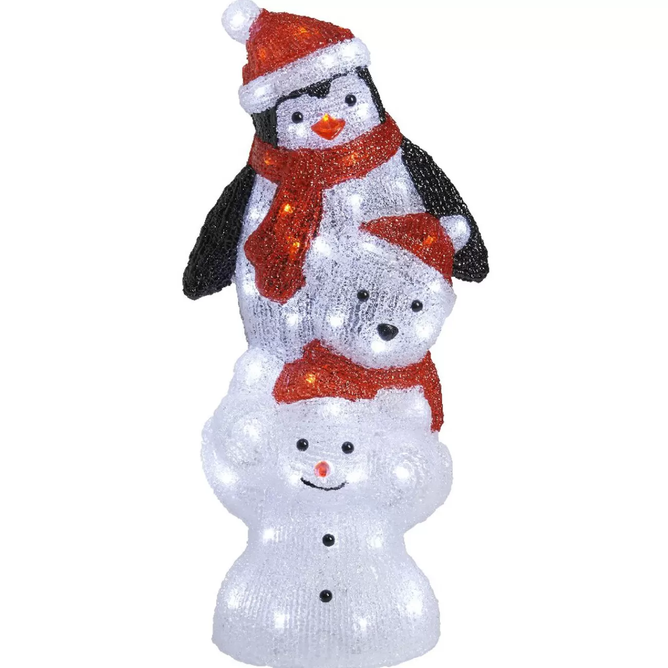 Gifi Pyramide bonhomme de neige ourson et pingouin lumineux< Décoration Extérieure De Noël